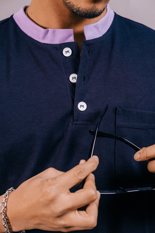 Navy Blue and Lavender Ringley