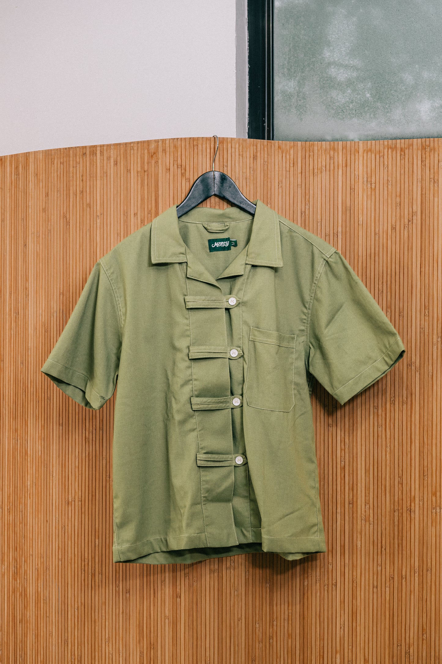 Olive Short Sleeve Button Loop