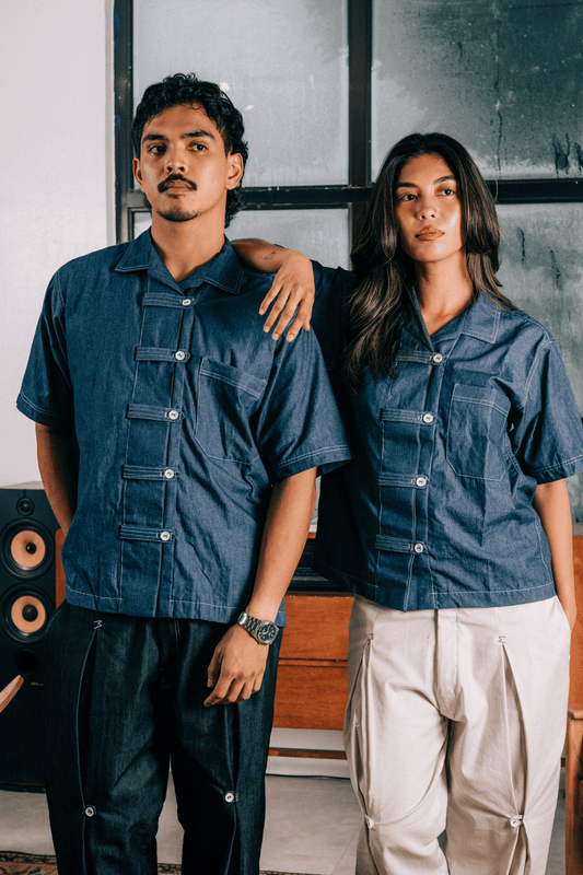 Chambray Short Sleeve Button Loop
