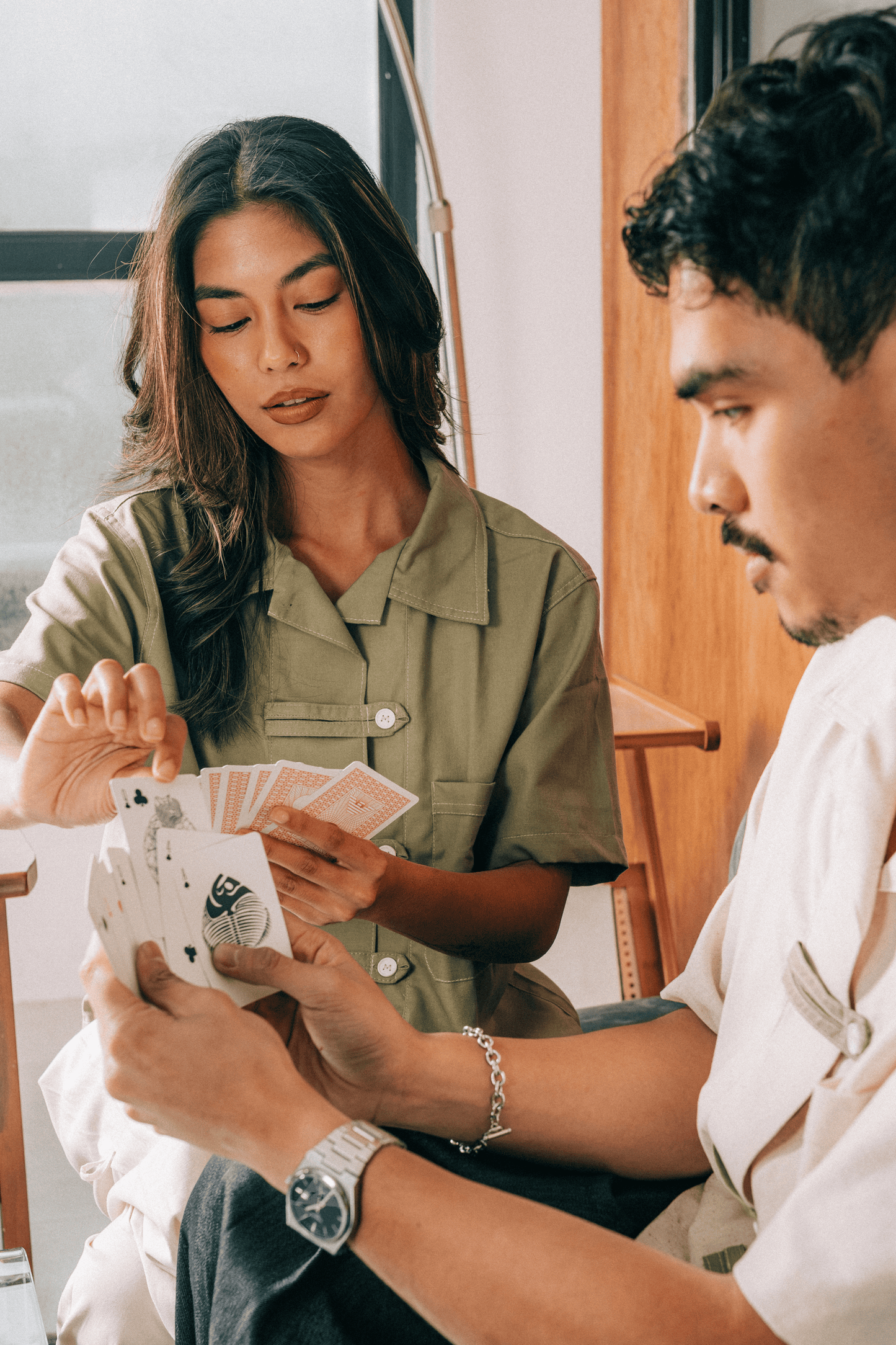 Olive Short Sleeve Button Loop